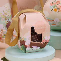 10 CAIXA PARA OVO EM PÉ 100/150G DELICADEZA COM ALÇA KINDER 4752 (PASCOA JANGO OUTLET) ECP 35