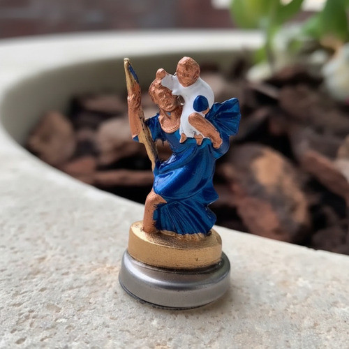 Imagem São Cristóvão Metal Pequeno Carro Protetor Motoristas Colorido