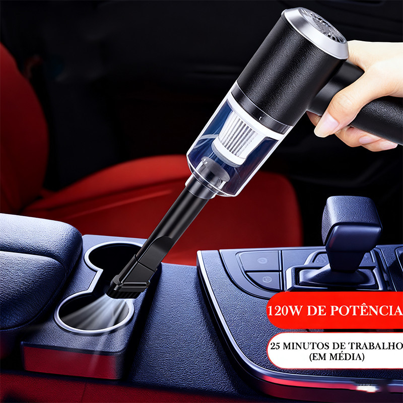 Mini Aspirador de Pó Portátil Automotivo Casa Sem Fio 3 em 1 Potente 6000Pa Recarregável em Oferta na Shopee