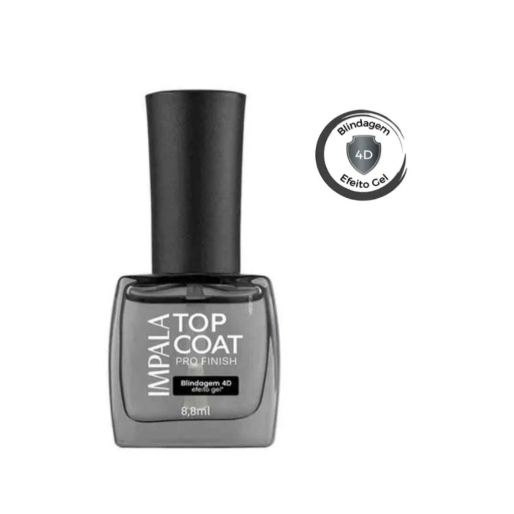 Esmalte Top Coat Impala Pro Finish Blindagem 4D efeito Gel 8,8ml Impala - Lancamento