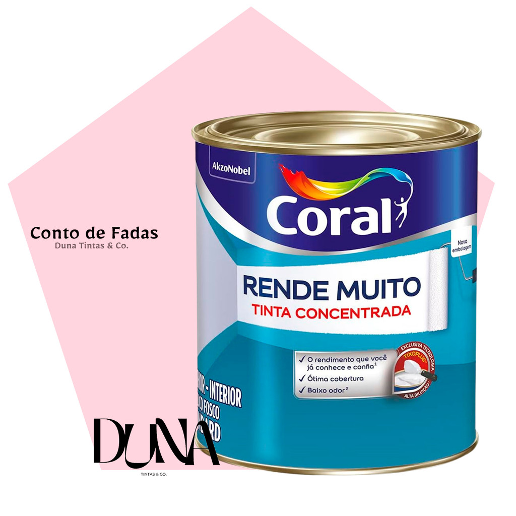 Tinta Coral Rende Muito Rosa Conto De Fadas 800ml