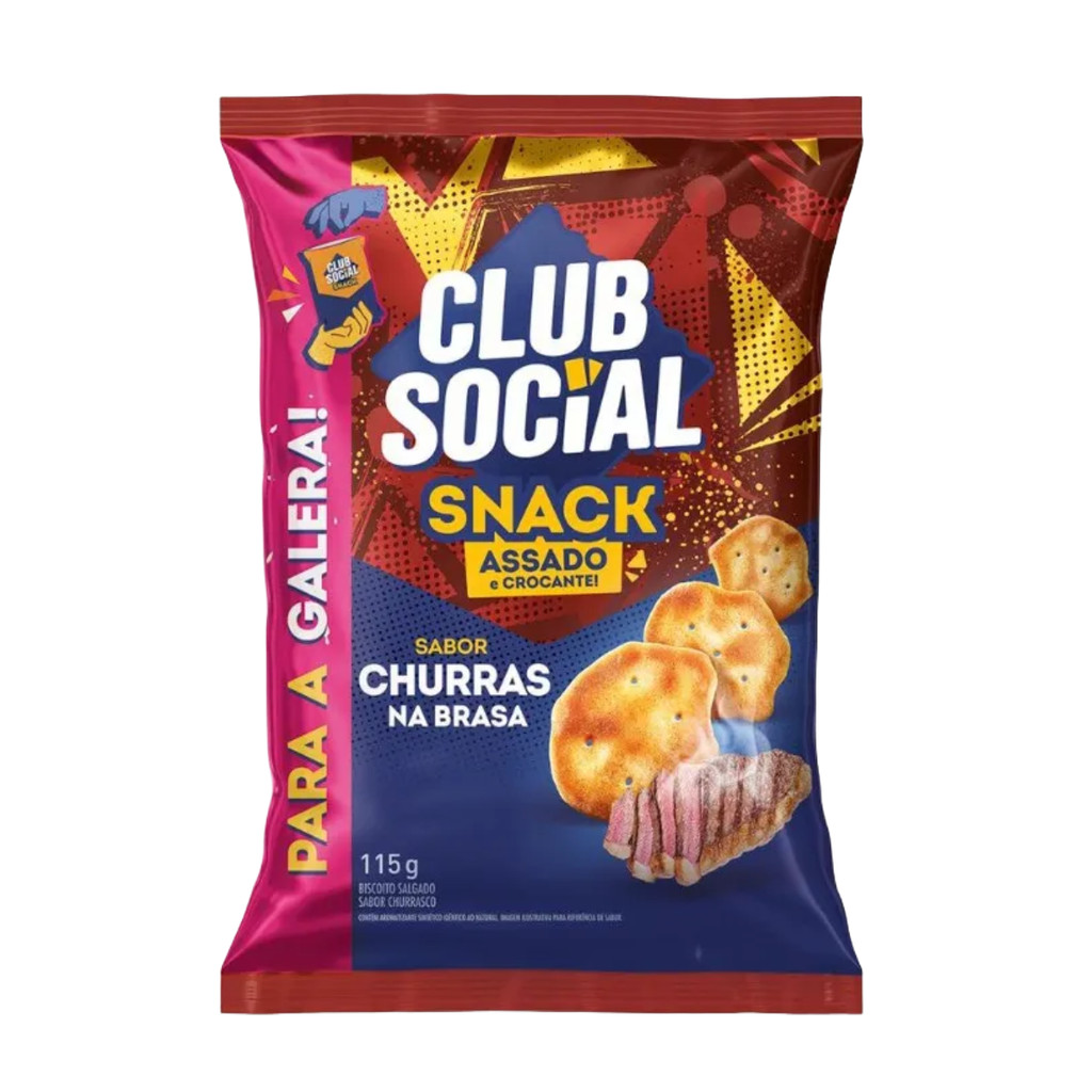 Club Social Snack Churras Na Brasa 115g