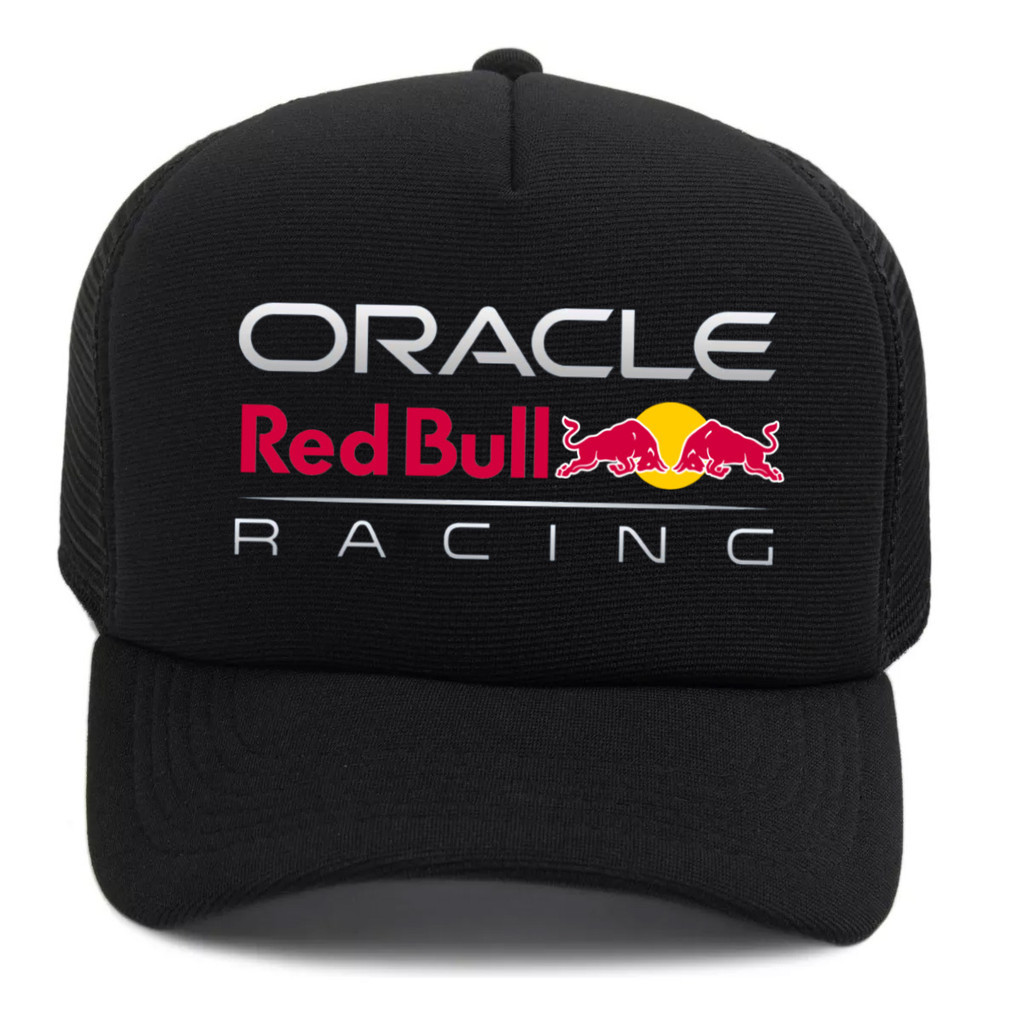 Boné Masculino Red Bull Racing Oracle Original Aba Curva Trucker StreetWear Estilo Casual Adulto