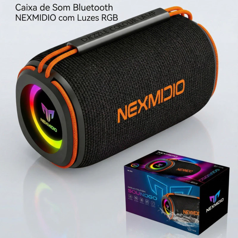 Portátil Caixa De Som Bluetooth Resistente a Água Com Alto Falante Duplo e Luz RGB Caixa De Som Com MD-B01