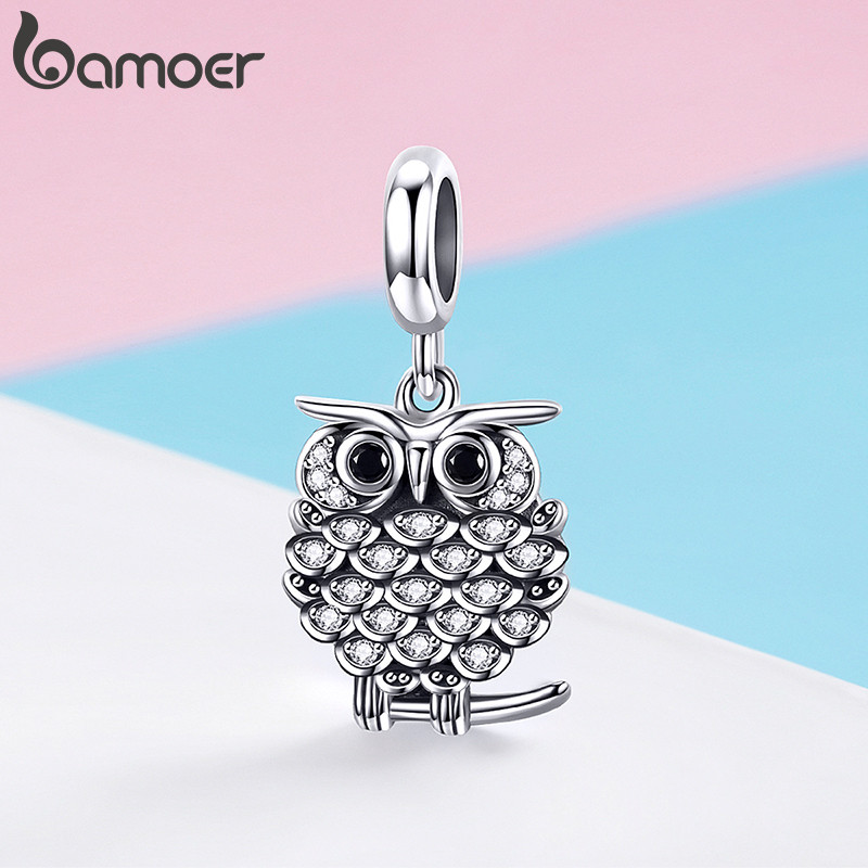 Bamoer Bead Cute Eyed Owl Pingente DIY Pulseira Colar Acessórios Para Presentes Femininos · foto 2
