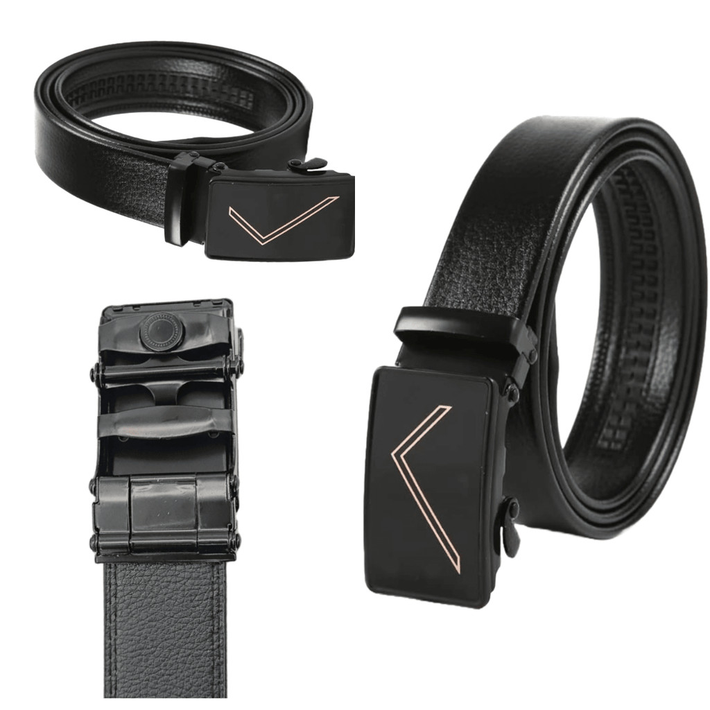 Kit 2 cintos tradicional luxo social masculino em couro sintetico com catraca reforçada moda social