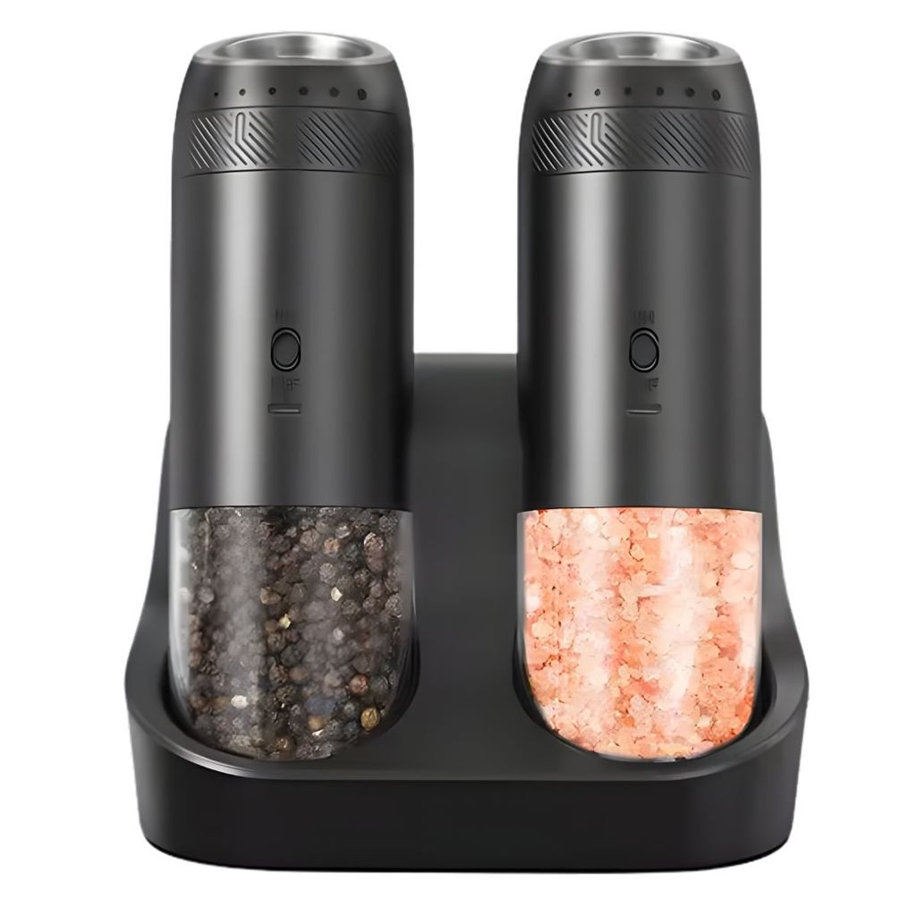Kit 2 Moedores Automáticos Elétrico Sal Pimenta Gravidade Recarregável - (Shopee)