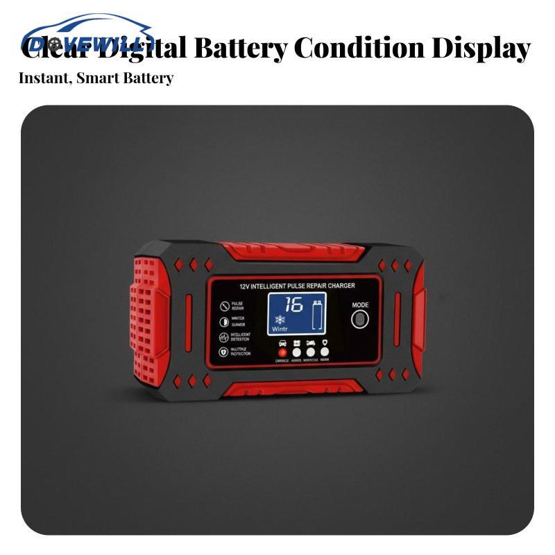 [Dovewill] Carregador Automático De Bateria Para Carro Inteligente 12V Reparo De Pulso Dispositivo Portátil Mantenedor C