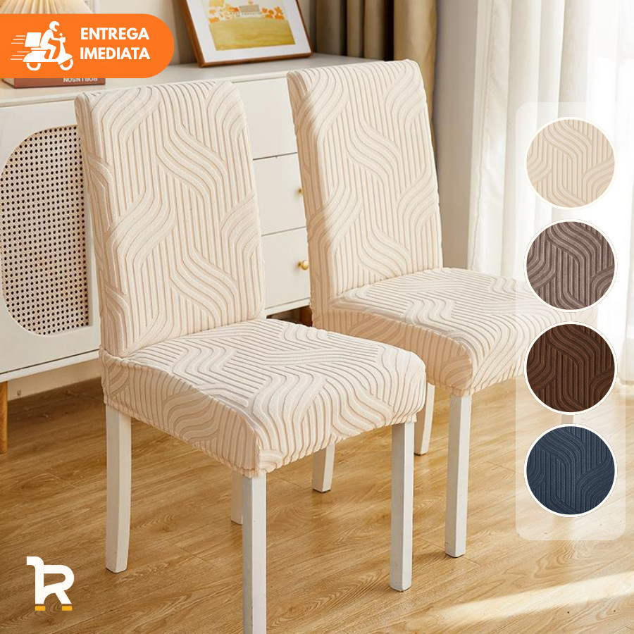 Capa de Cadeira Kit 4/6/8 Lugares Spandex Tecido Jantar Protetora Várias Cores Removível e Lavável em Oferta na Shopee