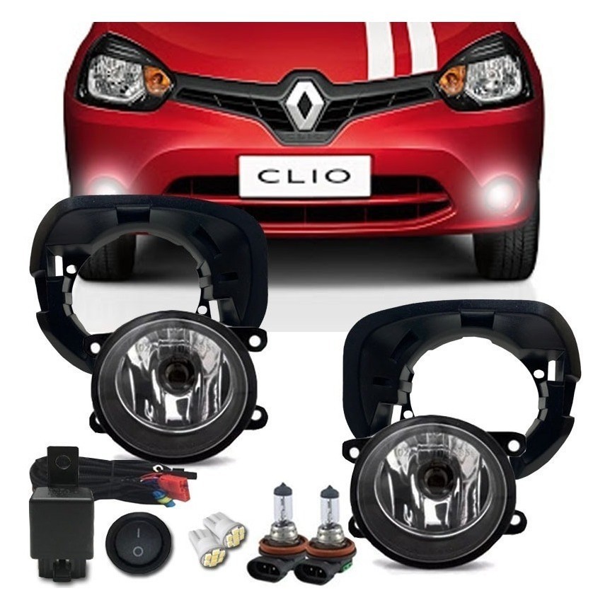Kit Farol Milha Clio 2013 2014 2015 2016 Neblina Com Suporte
