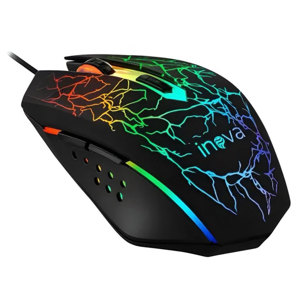 Mouse Gamer USB 2400 DPI Com 6 Botões E LED Inova