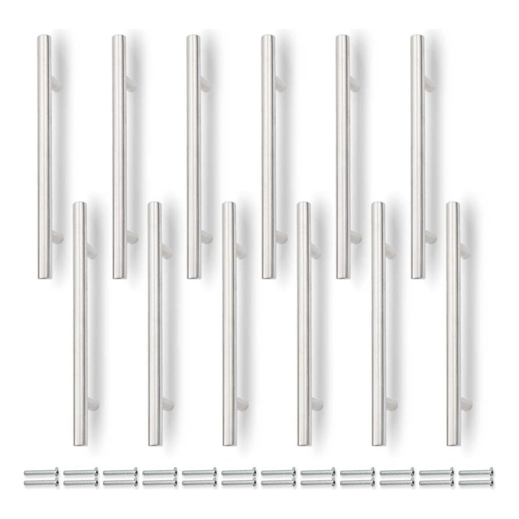 Kit 10 Puxador Haste Inox Redondo 160mm para Móveis e Armários Fácil Instalação