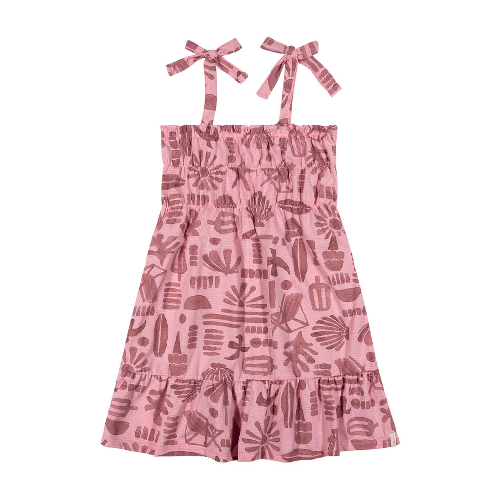 Vestido Infantil Menina Alças Com Laços Elian Rosa