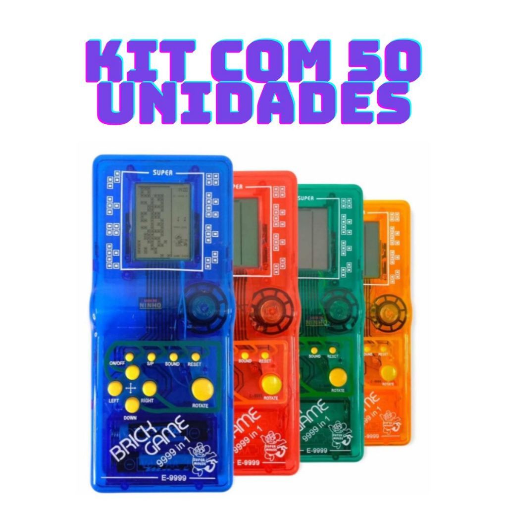 Kit com 50 Super Mini Game Retro Brinck Game Portátil 9999 jogos