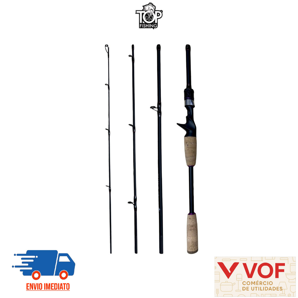 TOP Vara Grafeno GR QUANTUM 4 Partes 6'0''(1,80m) 8-17lb P/Carretilha