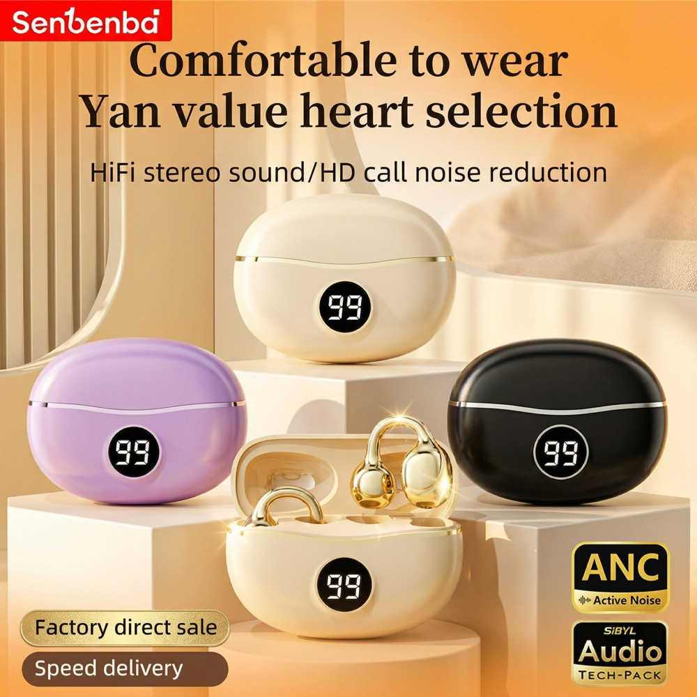SenBenBao D151 Fone De Ouvido Esportivo Sem Fio Bluetooth 5.3 Earclip Condução Óssea IPX7 À Prova D'água Com Microfone P