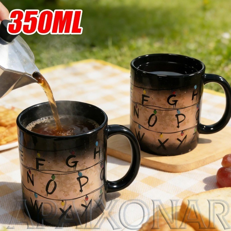 [Entrega Rápida] Caneca De Cerâmica Mágica Que Muda De Cor | Copo Criativo Termossensível Calor Exclusivo De Leve Para C