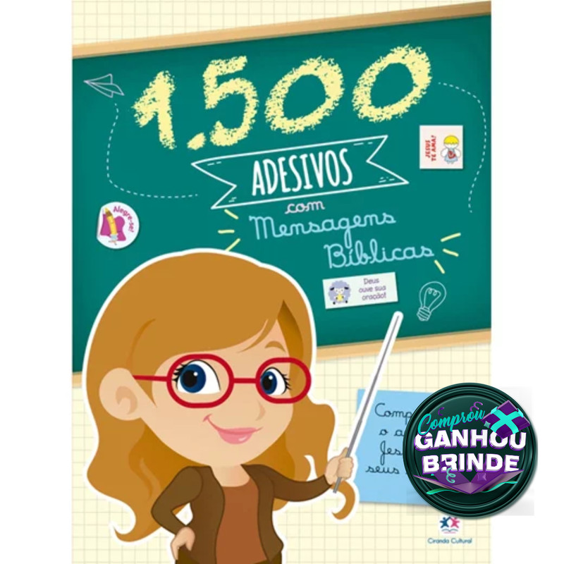 Livro 1500 adesivos com mensagens bíblicas | Ciranda Cultural | Crianças Infantil Evangélico Filhos