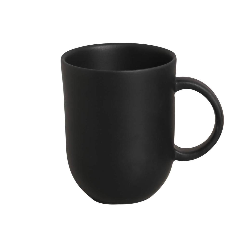 Conjunto com 4 Canecas Coup Stoneware Grande Preto Matte 330ml