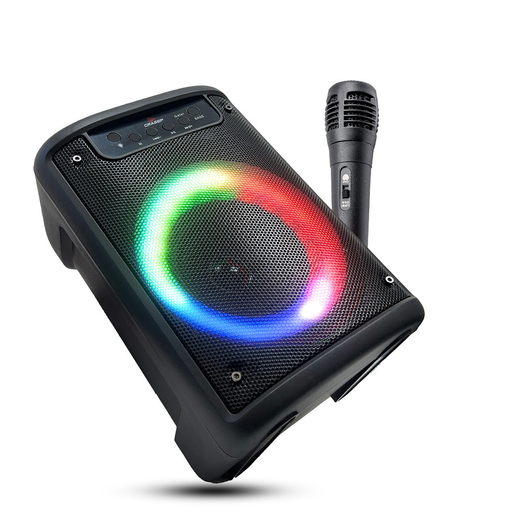 Caixa De Som Portátil Bluetooth TWS LED RGB Micro SD USB Pendrive TF Aux P2 Hi-Fi  Microfone P10