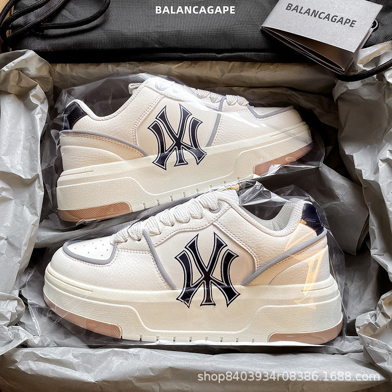 ⭐ Tênis brancos direto da fábrica, calçados femininos dos New York Yankees, novos tênis casuais, tênis esportivos de sol