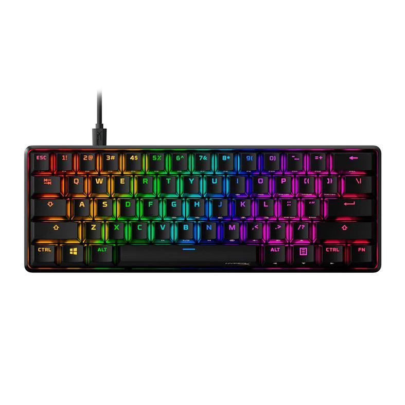Teclado Mecanico Gamer HyperX Alloy Origins, RGB, Switch Vermelho, Preto, 4P5N4AAABA