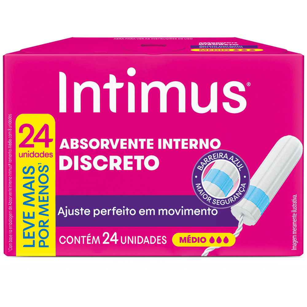 Absorvente Interno Intimus Discreto Médio  24 Unidades