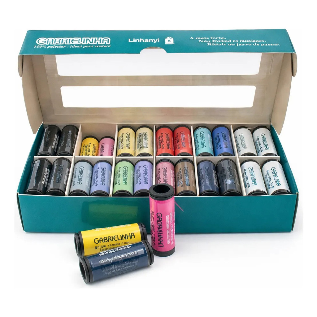 Linha Gabrielinha Costura Kit 48 Tubos, 91,4m + 27 Agulhas