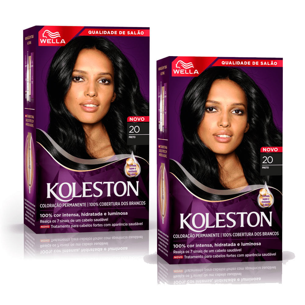 Kit com 2 unidades Tintura Koleston Preto 20 em Oferta na Shopee