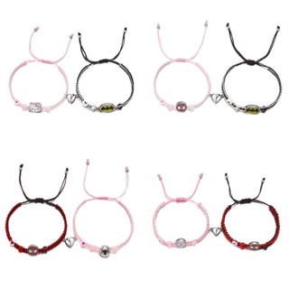 Novos Acessórios de Halloween Moda Pulseira Magnética de Casal com Coração de Morcego e Homem-Aranha Feita à Mão em Oferta na Shopee