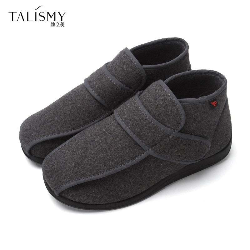 Confortável Espuma De Memória Dedo Do Pé Fechado Edema Diabéticos Sapatos Plana Ajustável Alívio Da Dor Cinta Ortopédica