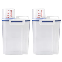 Kit 2 Potes Herméticos Com Medidor 2,5L Arroz Grãos Ração