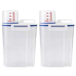 Kit 2 Potes Herméticos Com Medidor 2,5L Arroz Grãos Ração