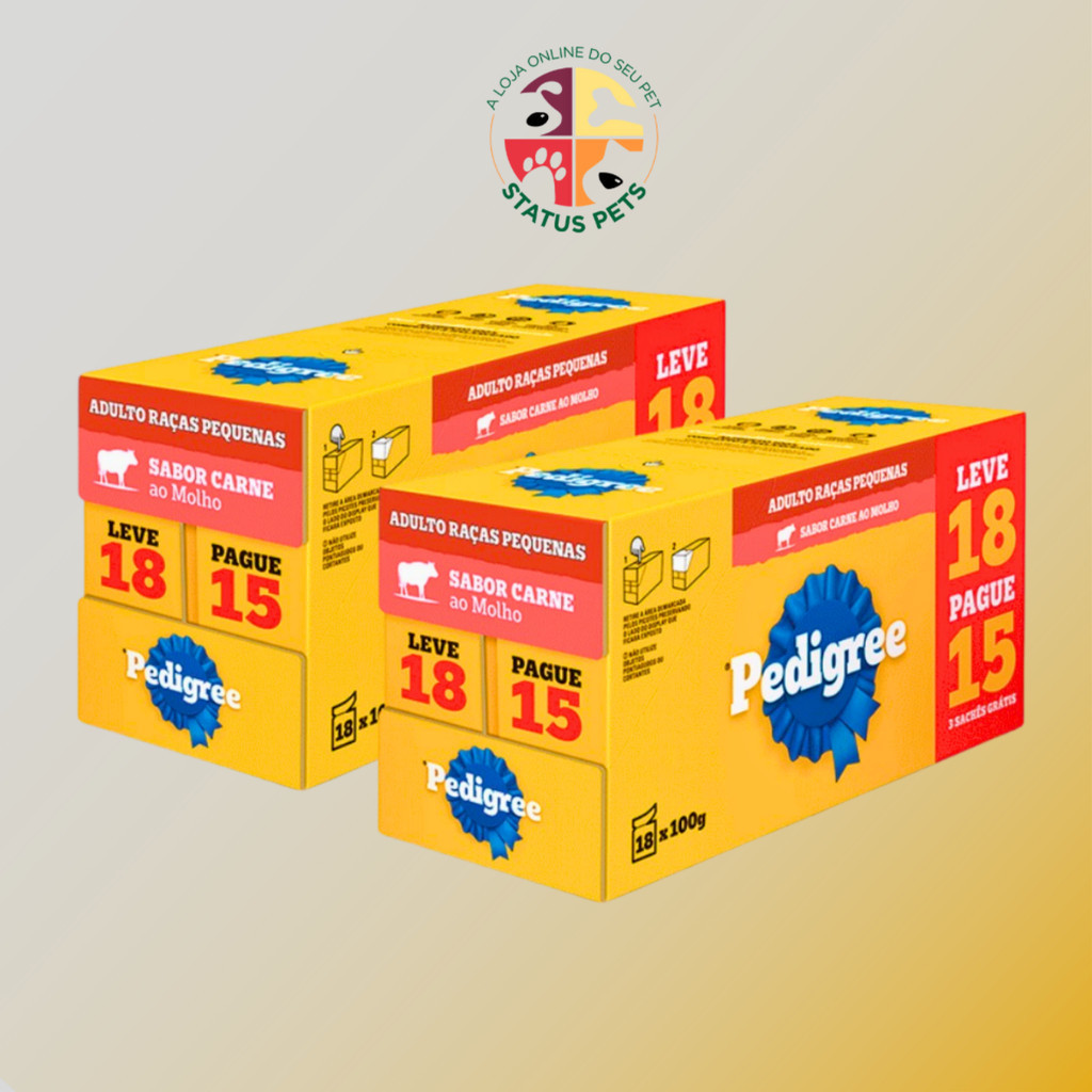 02 CAIXAS LEVE 18 PAGUE 15 Ração Úmida Pedigree Sache ao Molho para Cães Adultos 100g (36 UND) em Oferta na Shopee