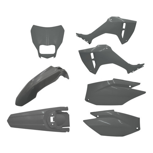 Kit Plástico Roupa Crf 300f Carenagens Com Farol Trilha Amx CINZA 2025 2026 LANCAMENTO