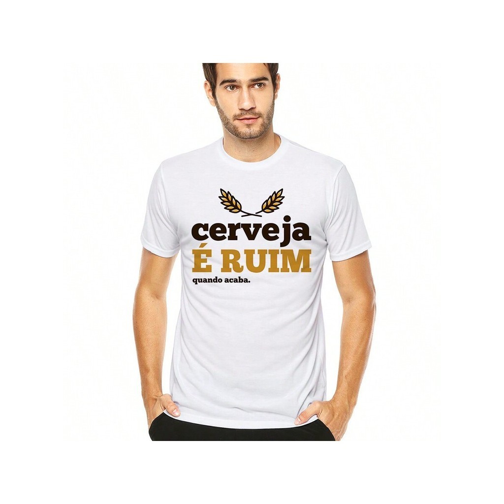 Camiseta Camisa Carnaval Folia Festa 2025 CERVEJA É RUIM QUANDO ACABA 100% Algodão Lançamento Envio rápido Top Unissex
