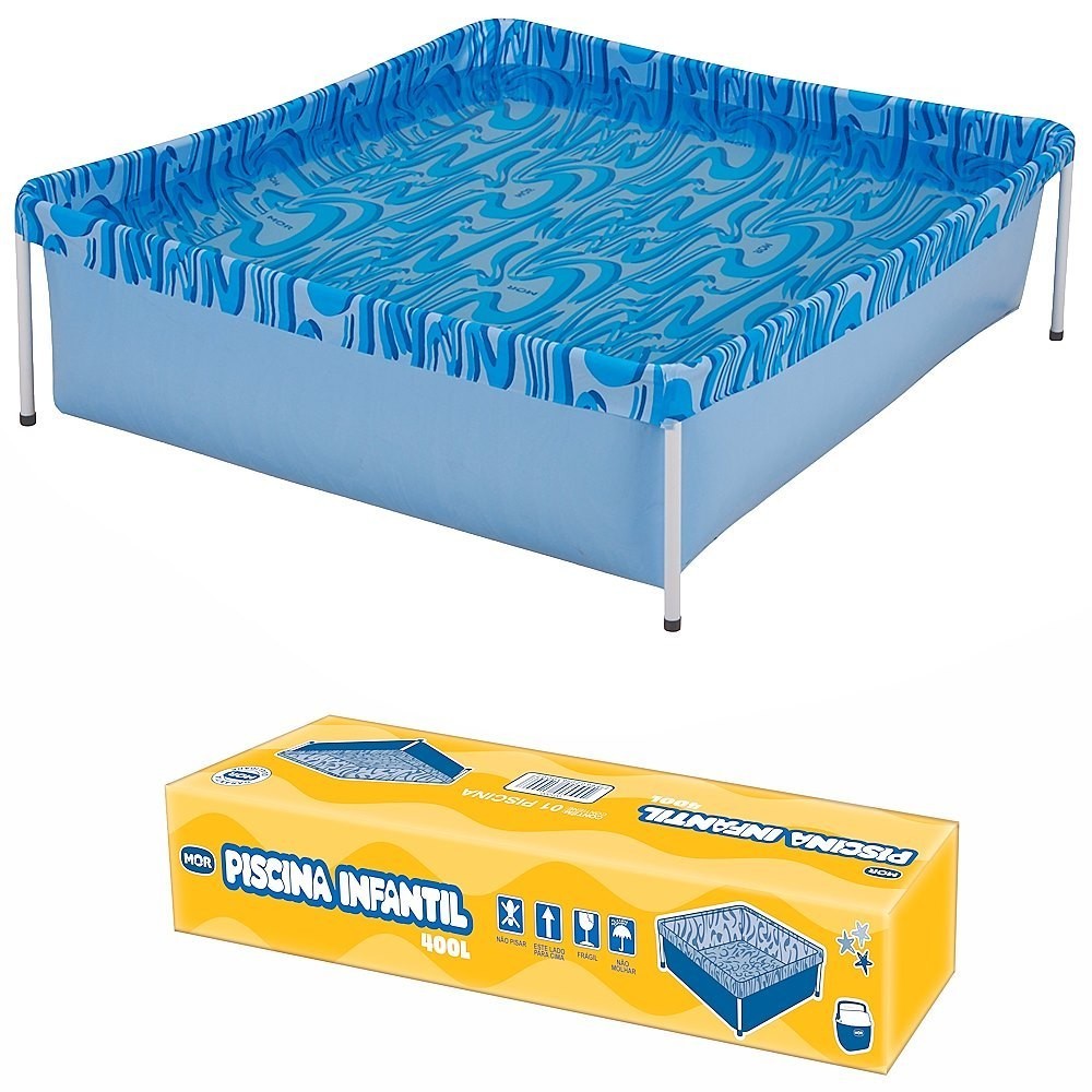 Piscina Quadrada 400 Litros Infantil – Prática e Resistente a Pronta Entrega em Oferta na Shopee