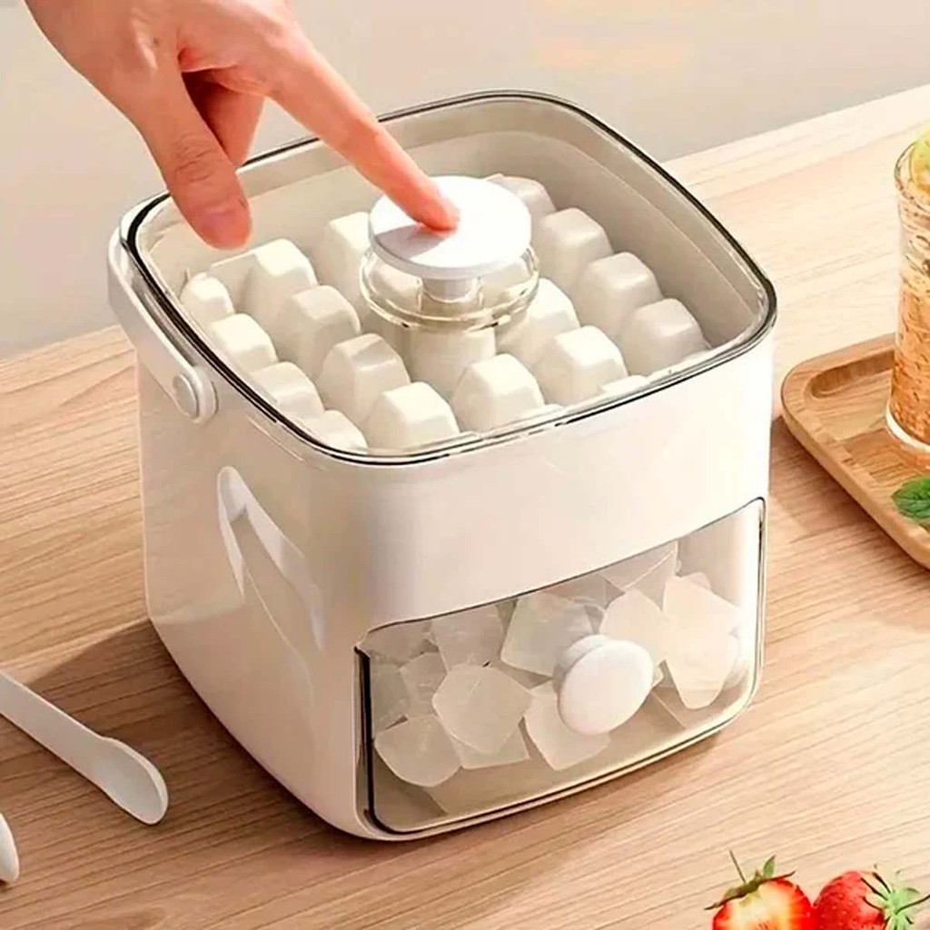 Dispenser De Gelo Bandeja Caixa Cubos Com Gaveta Botão Solta Gelo E Pegador Luxo KL-HY5008
