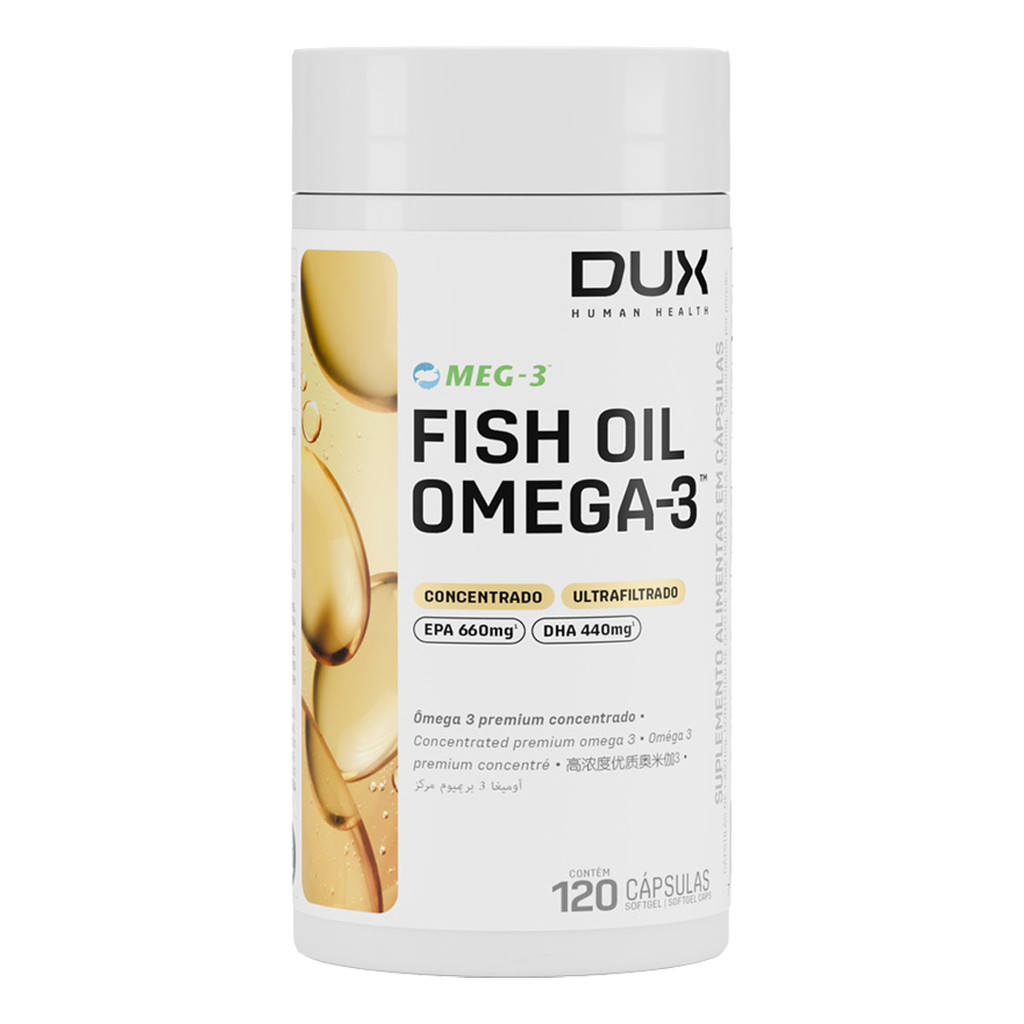 Fish Oil Ômega 3 Sem Sabor 120 Cápsulas Dux PROMOÇÃO