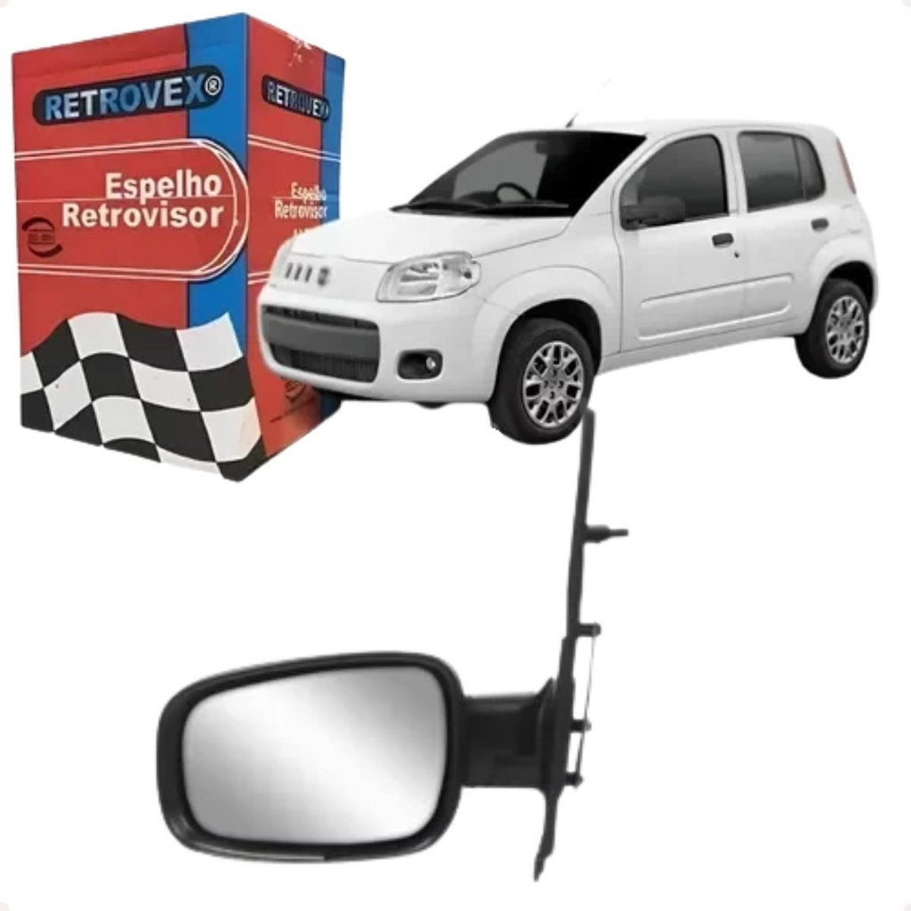1 Retrovisor Esquerdo Sem Controle Fiat Uno Vivace Way Sporting 2 Portas 2011 2012 2013 2014 2015 2016 2017 2018 19 2020