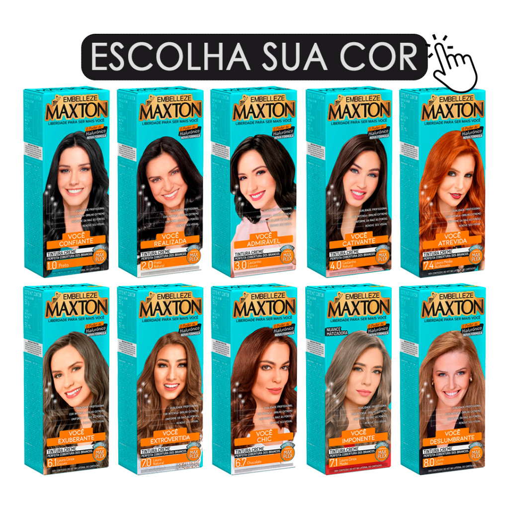 Tinta Maxton Embelleze Profissional - Tintura para Cabelo Cobertura m dos Brancos - Diversas Nuances Disponíveis 50g em Oferta na Shopee