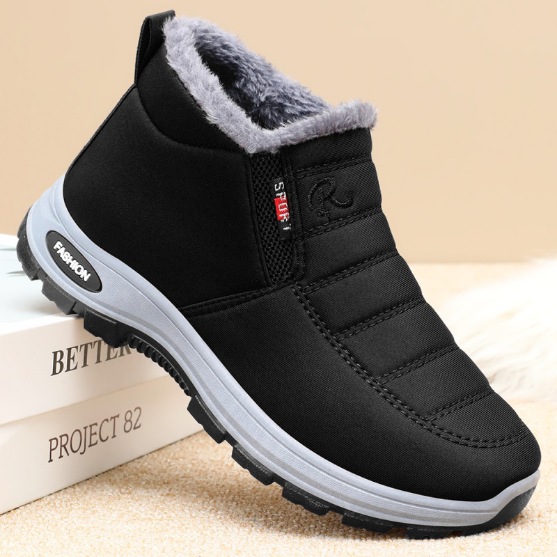 Imagem Sapatos Casuais Femininos de Veludo Quente de Inverno Tamanho Grande com Solado Grosso Antiderrapante