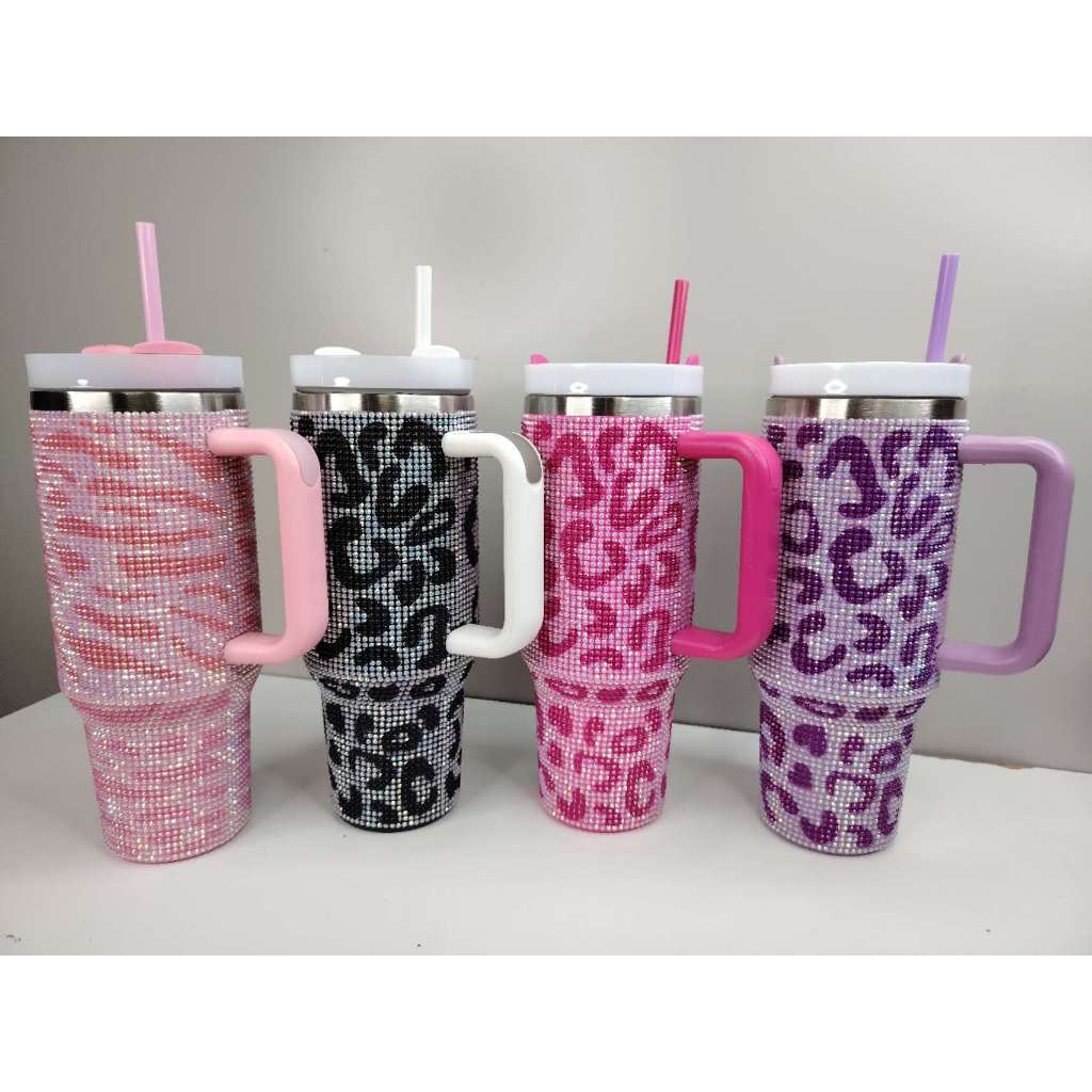 Copo Garrafa de água 1200Ml térmico strass brilho inox Quecher VK-004 em Oferta na Shopee