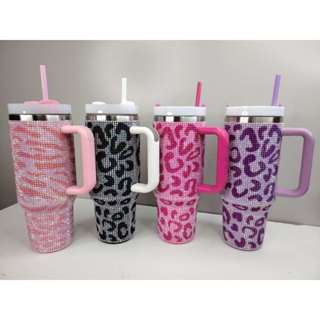 Copo Garrafa de água 1200Ml térmico strass brilho inox Quecher VK-004 em Oferta na Shopee