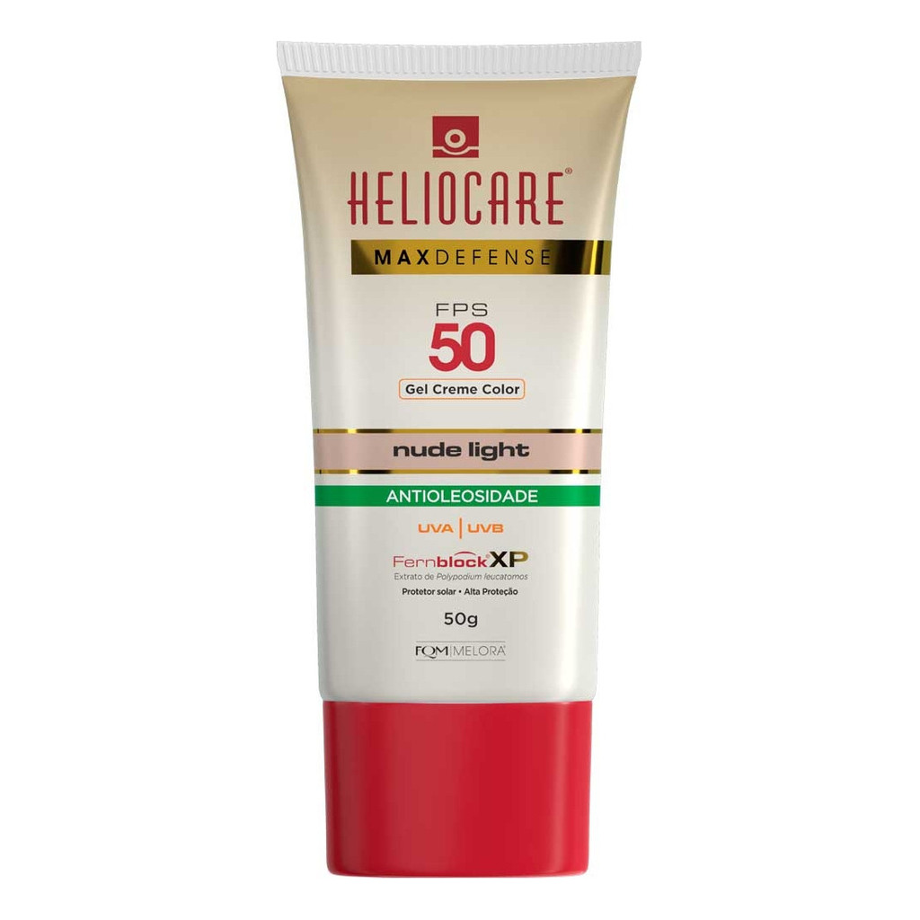 Protetor Solar Gel-Creme Color FPS 50 Nude Light Heliocare Max Defense Caixa 50g