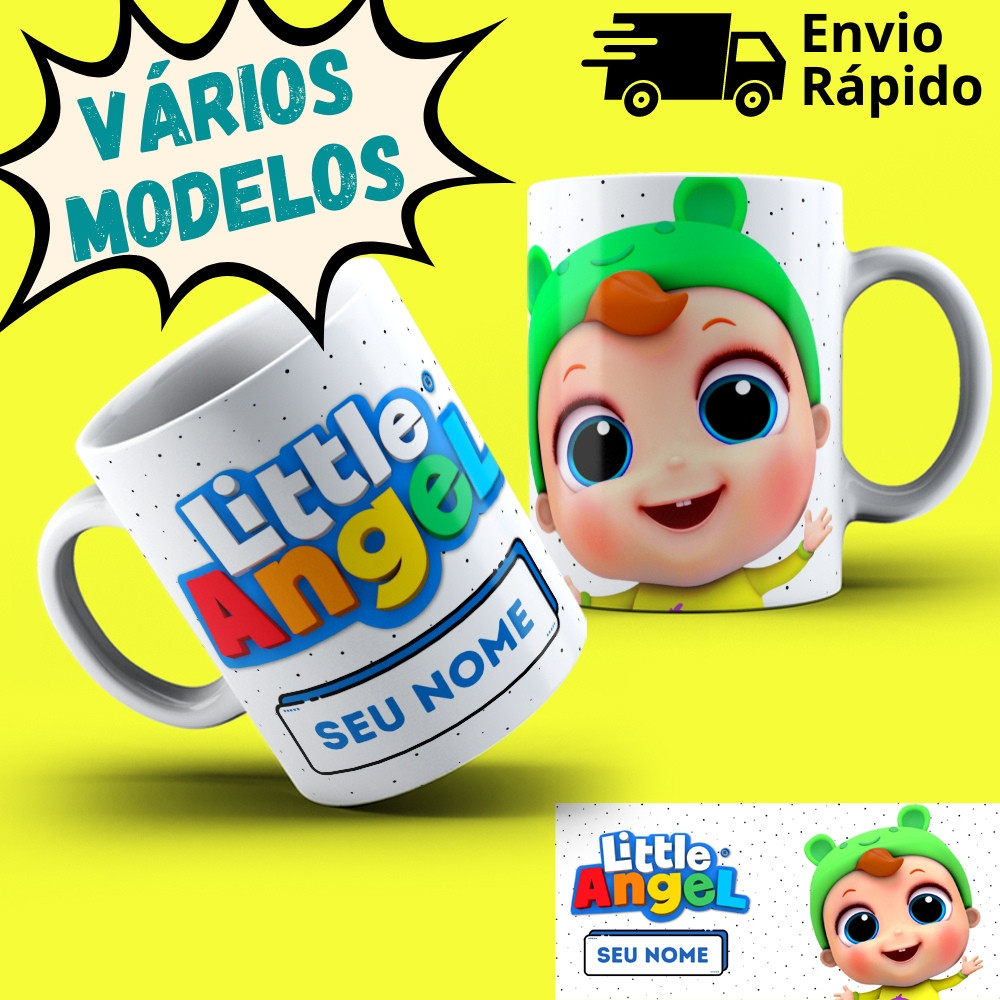 Caneca Joãozinho Little Angel Personalizada com Nome 19 lindos Modelos