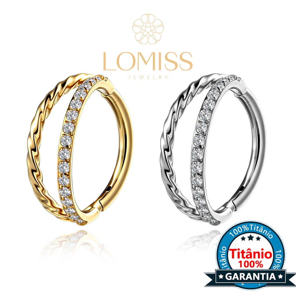 Piercing Nariz Orelha Titânio Duas Fileiras Torcida Zircônia Argola Septo Conch Boca Daith Earring Telinga Nostril em Oferta na Shopee