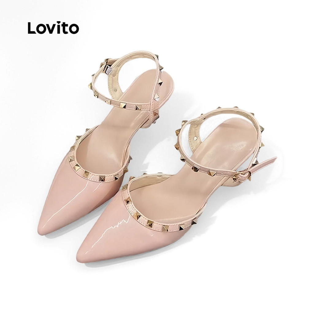 Lovito  Saltos Elegantes com Rebites para Mulheres LFA109011 em Oferta na Shopee