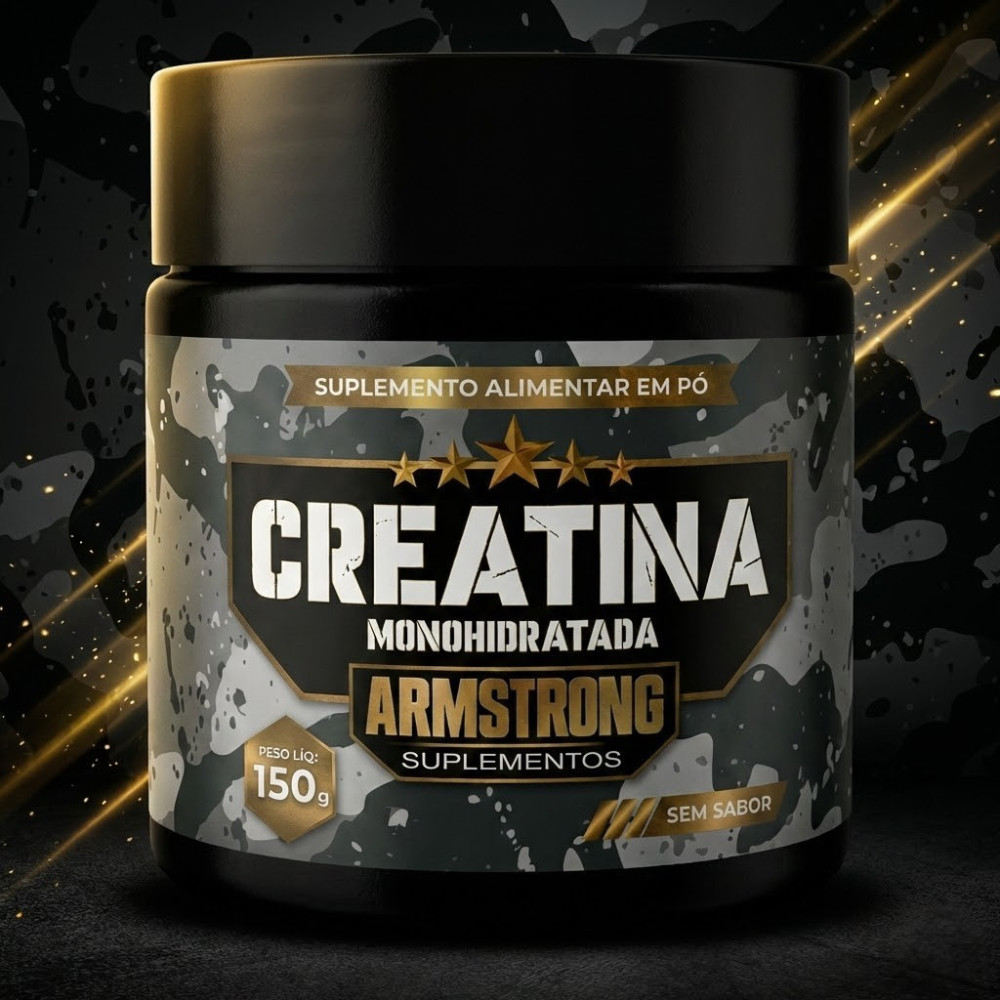 Creatina Armstrong 100% Pura Monohidratada em Pó Sem Sabor – 150g em Oferta na Shopee