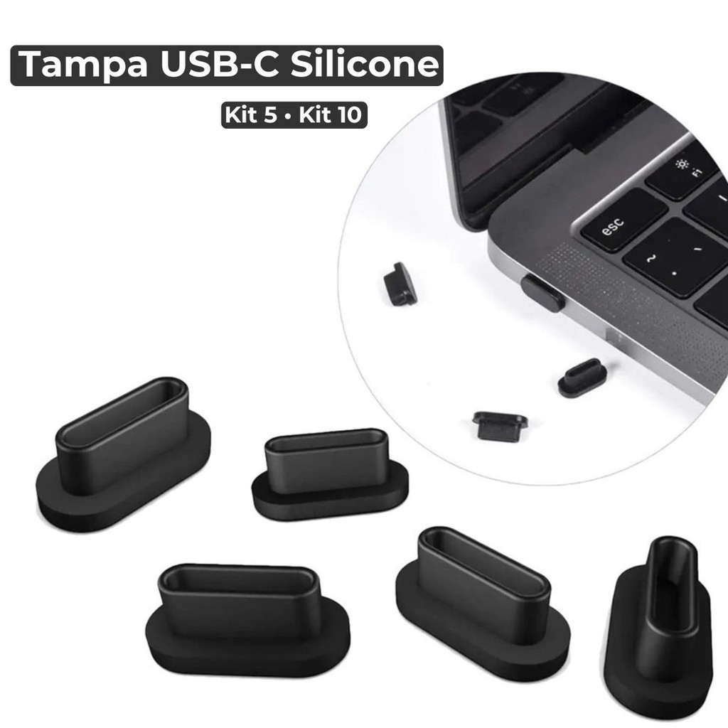 Tampas USB Tipo C Silicone Anti Poeira Proteção Portas em Oferta na Shopee